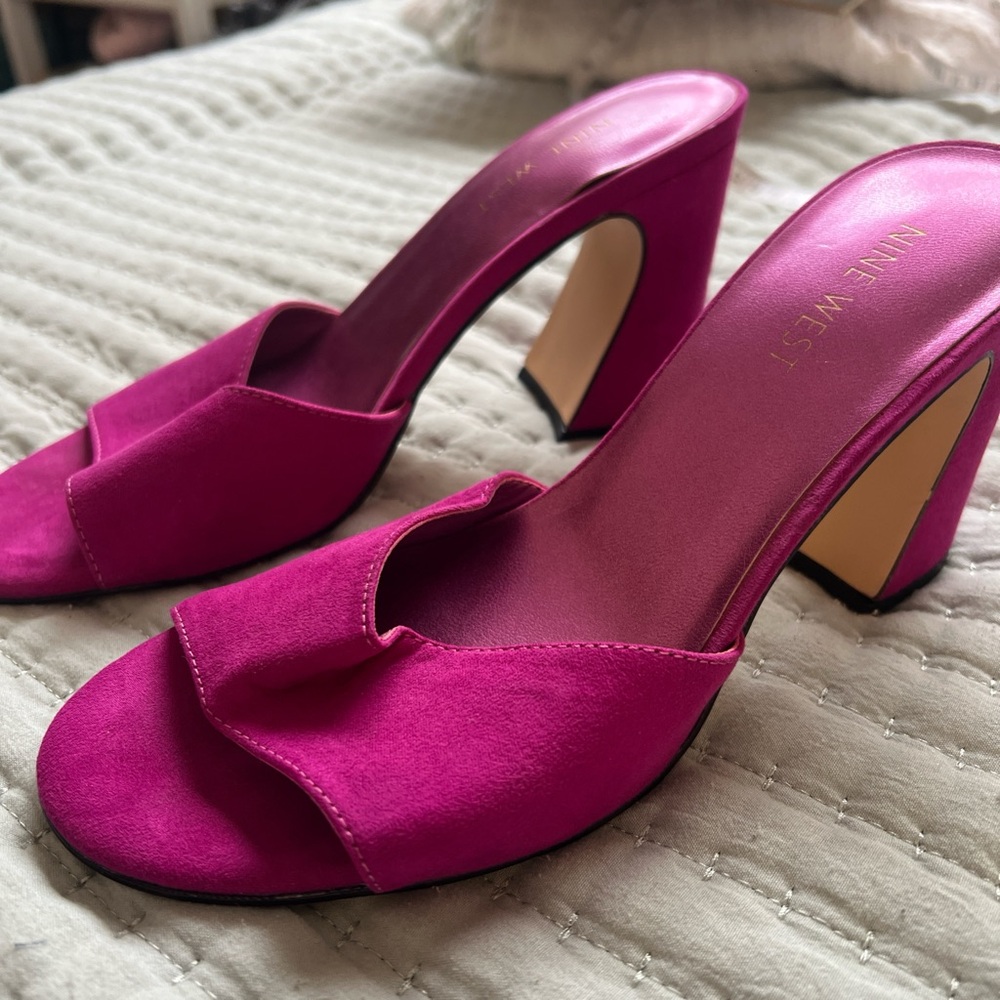 Nine West Fuchsia Heeled Mules